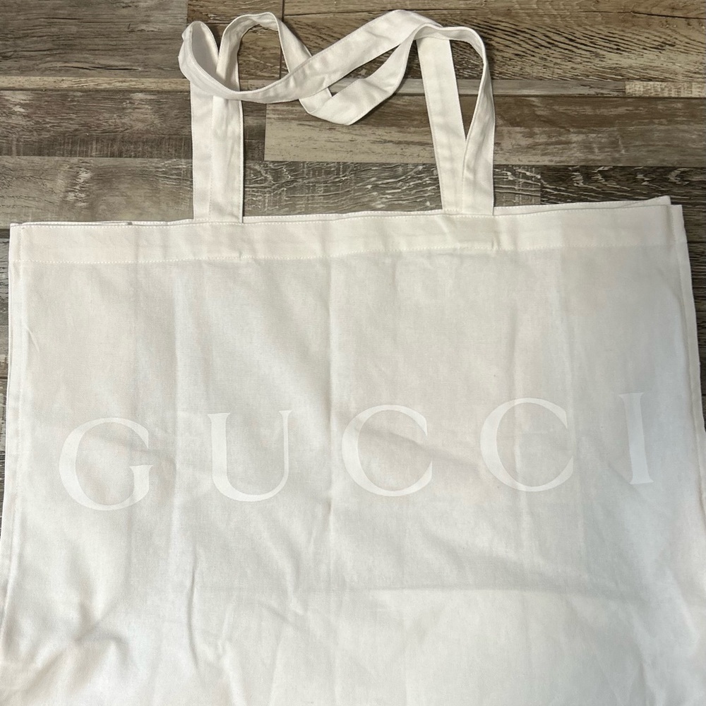 Gucci Large Canvas Tote Bag White New